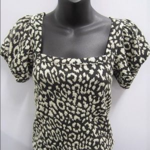 Free People No Type puff sleeve shirt in Pine NWOT